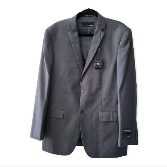 Ferrecci super 150s suit jacket + matching vest in charcoal gray Size 44 - Picture 1 of 15